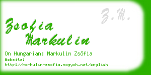 zsofia markulin business card